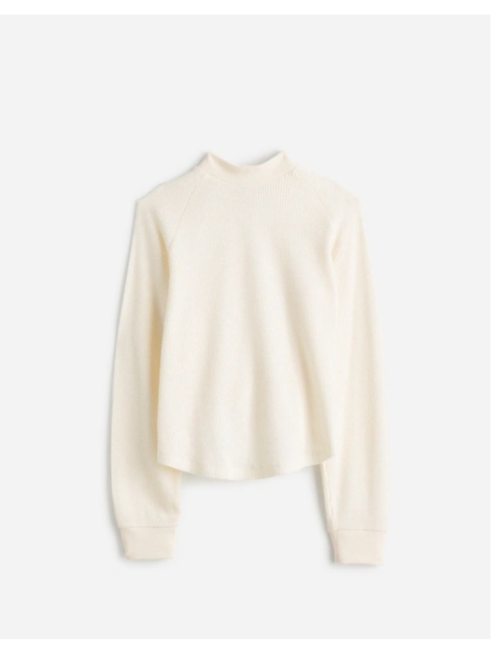NWT Madewell Waffle-Knit Long-Sleeve Crewneck Tee in white size XS